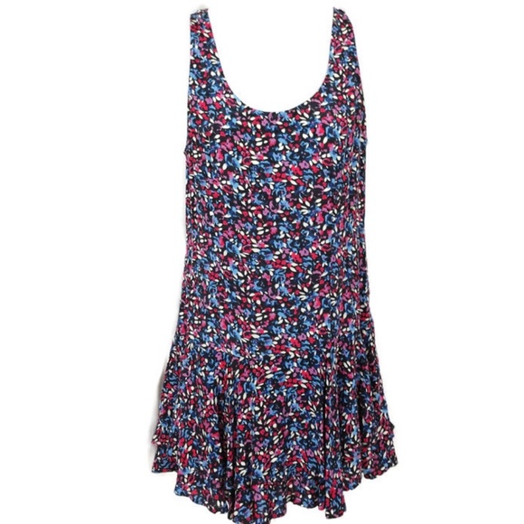 Free People Tops - Free People Floral Ruffled Hem Swing Tunic Top